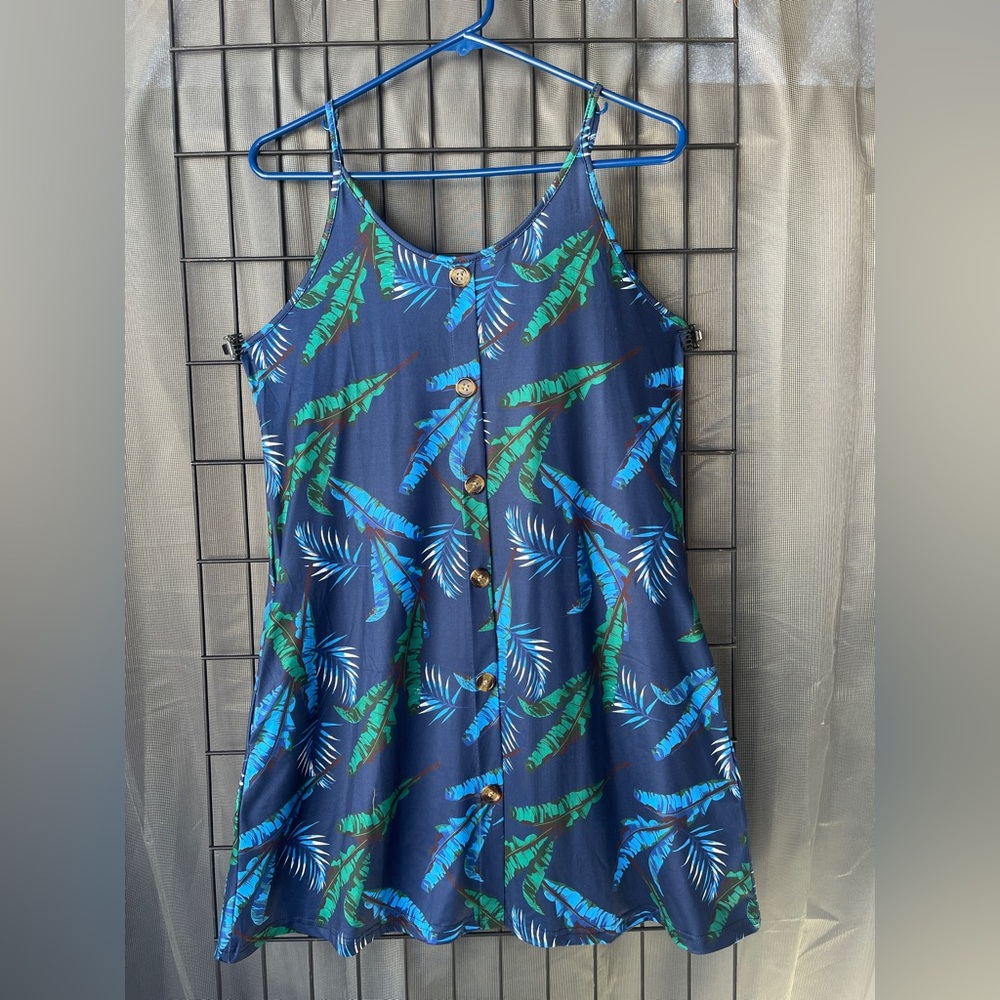 Tropical Button-Down Dress Womens size medium